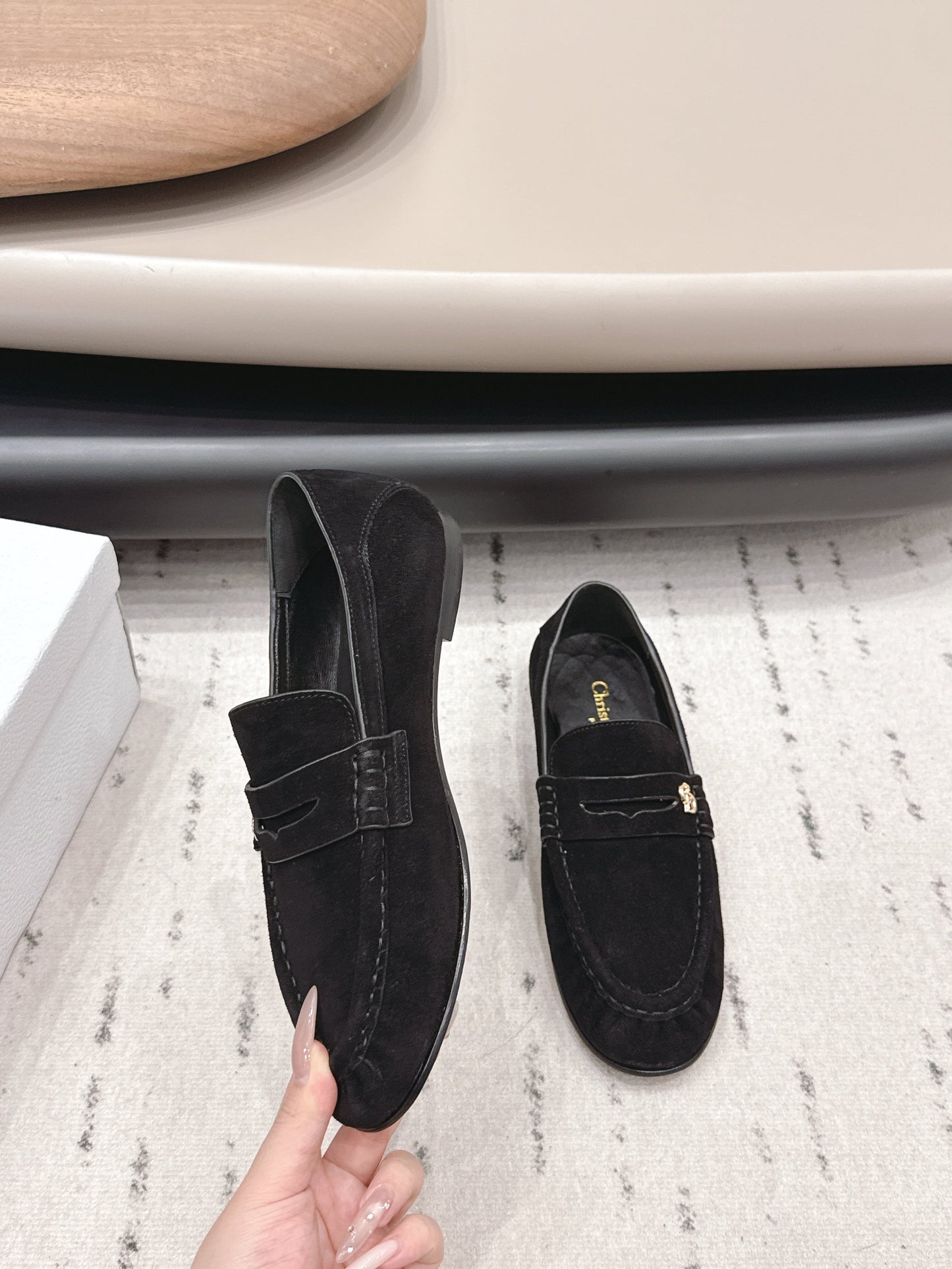 CD 26A Loafers Black Suede Leather