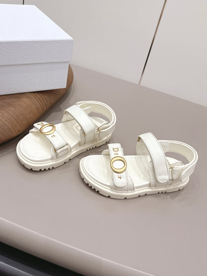 CD 26A Platform Sandal Sheepskin Gold Buckle