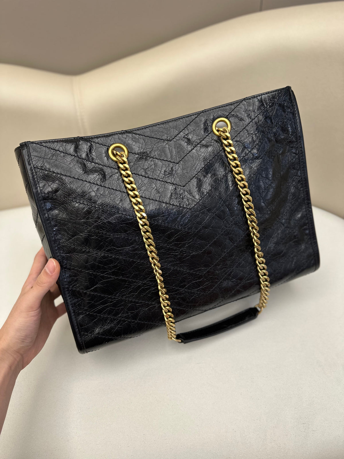 Niki Shopping Bag 33cm Black Vintage Calfskin GHW