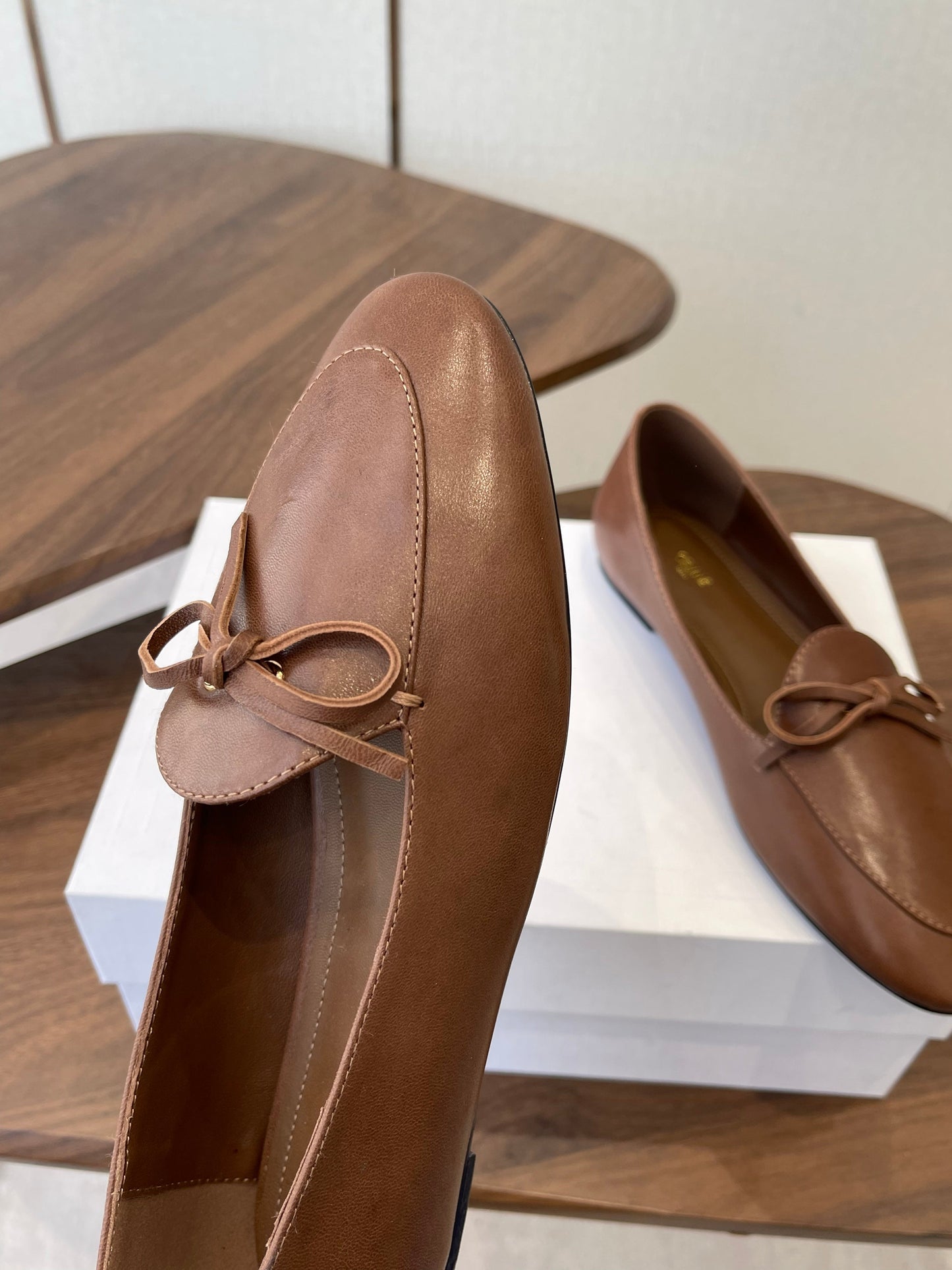 Celine 26 Loafers Brown Sheepskin 624694