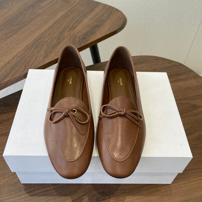 Celine 26 Loafers Brown Sheepskin 624694