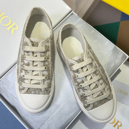 Dior 2026 Walk'n'Dior Platform Sneaker White Beige Fabric Sheepskin 713665