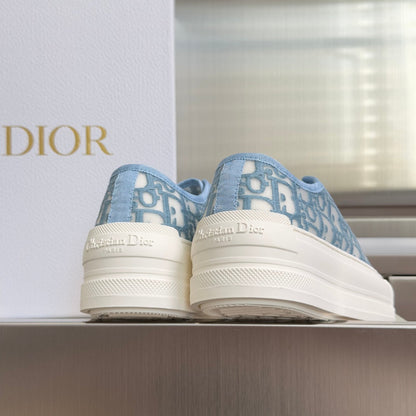 Dior 2026 Walk'n'Dior Platform Sneaker White Blue Fabric Sheepskin 713664