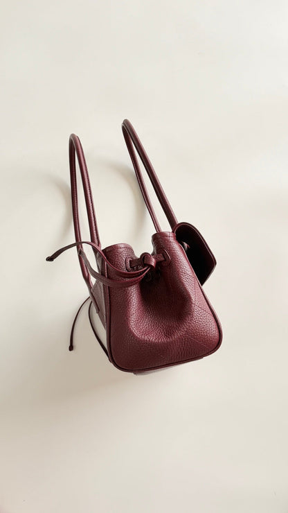 Chanel 2026 Shopping Bag 30.5cm Burgundy Red Grained Calfskin