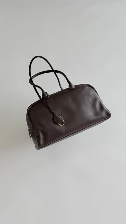 Chanel 2026 Large Bowling Bag 35.5cm Brown Calfskin