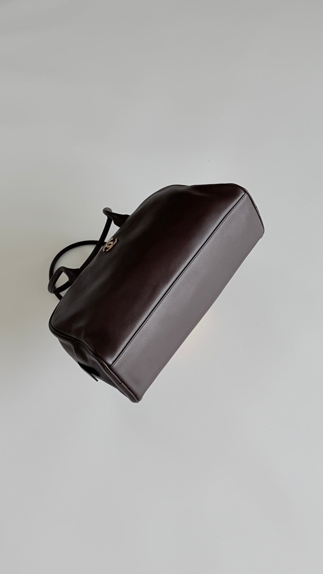 Chanel 2026 Large Bowling Bag 35.5cm Brown Calfskin