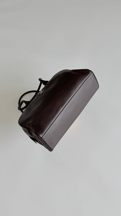 Chanel 2026 Large Bowling Bag 35.5cm Brown Calfskin