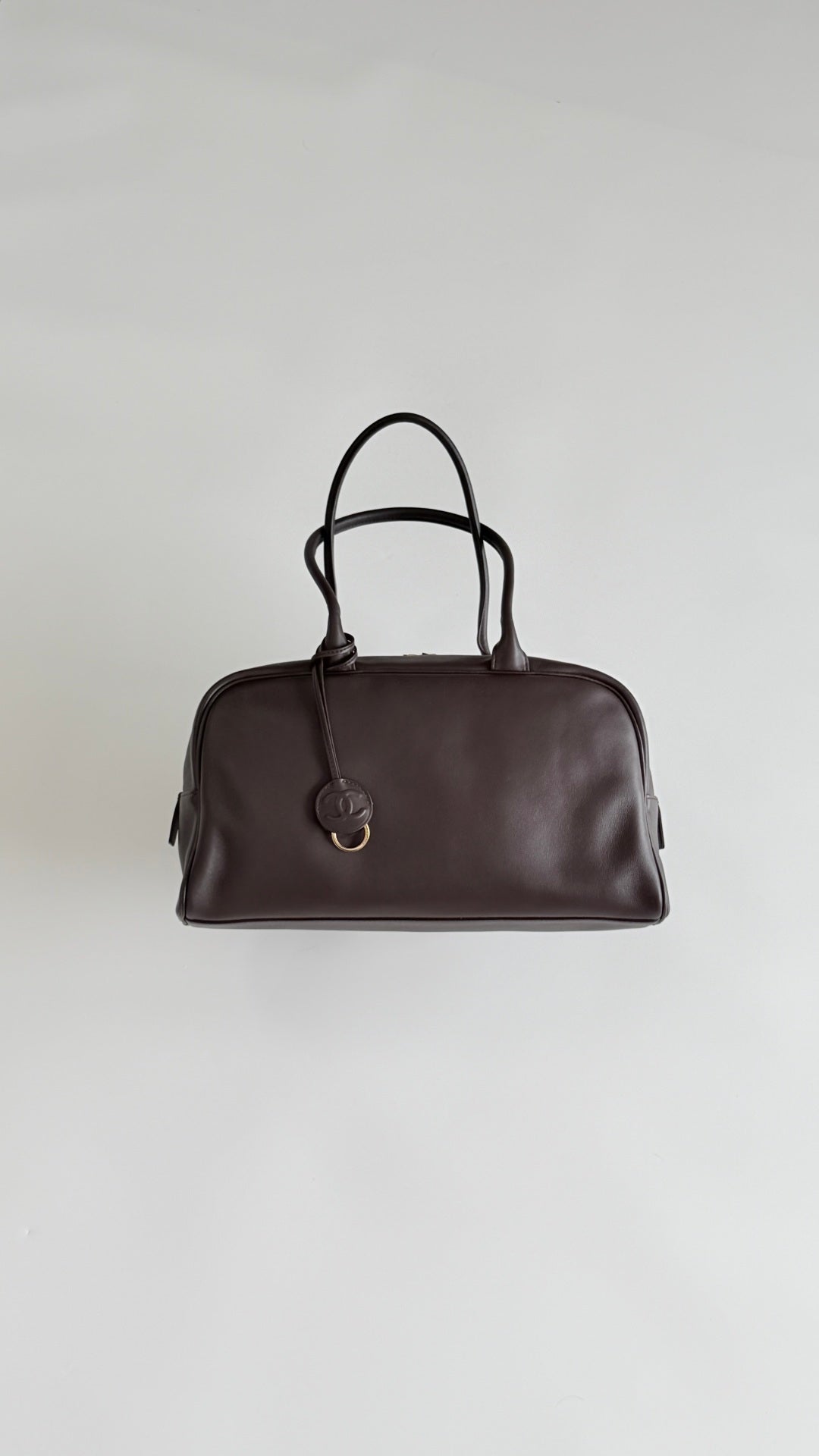 Chanel 2026 Large Bowling Bag 35.5cm Brown Calfskin