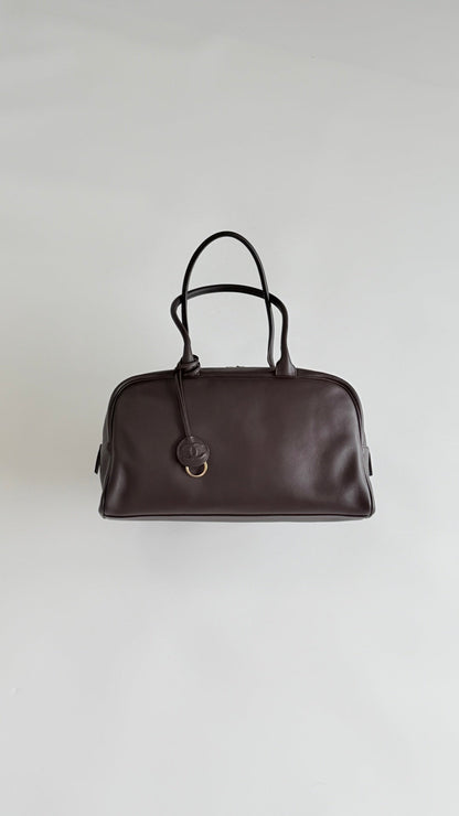 Chanel 2026 Large Bowling Bag 35.5cm Brown Calfskin