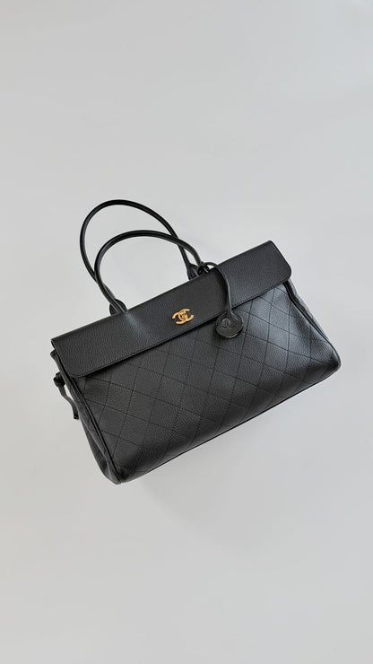 Chanel 2026 Shopping Bag 38cm Black Calfskin