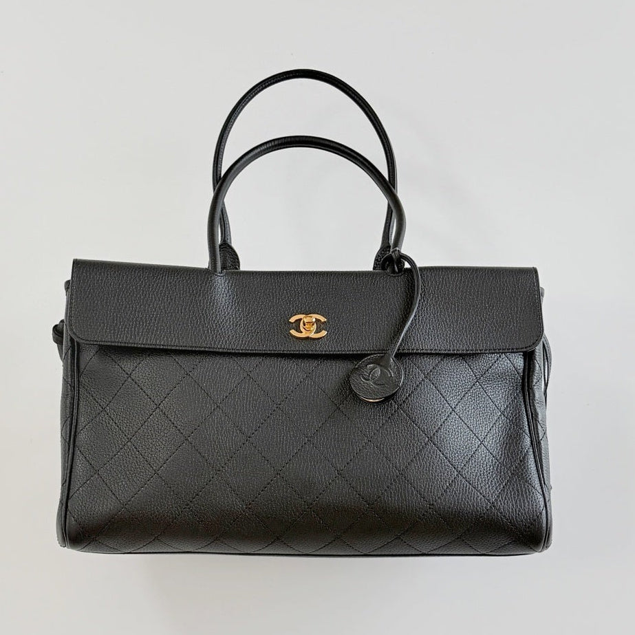 Chanel 2026 Shopping Bag 38cm Black Calfskin