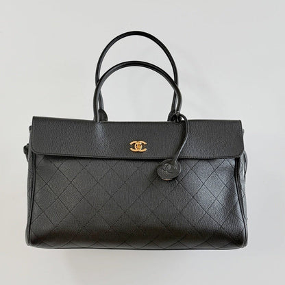 Chanel 2026 Shopping Bag 38cm Black Calfskin