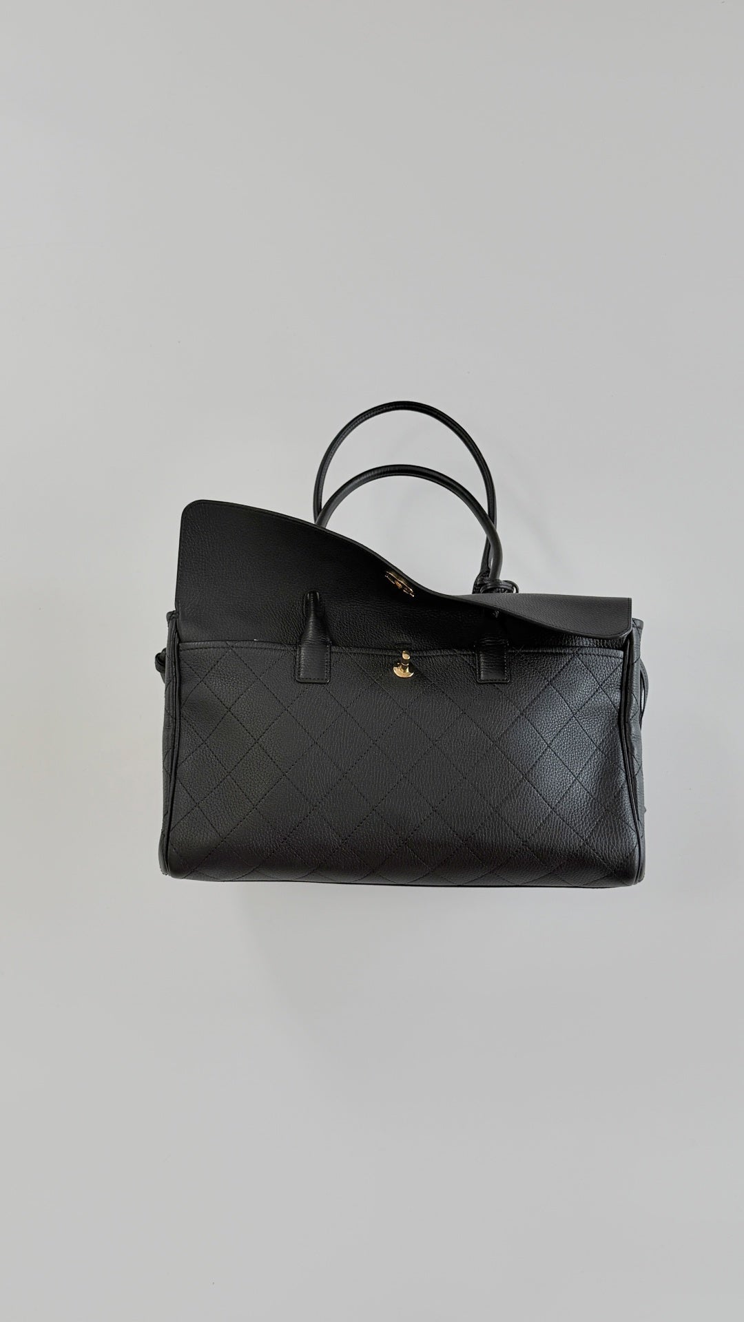 Chanel 2026 Shopping Bag 38cm Black Calfskin