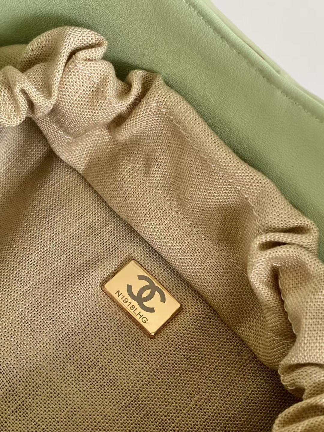 Chanel 2026 Basket Hobo Bag 35cm Matcha Green Calfskin