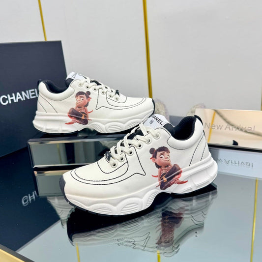 CC Sneaker White with Sticker Cowhide 238623