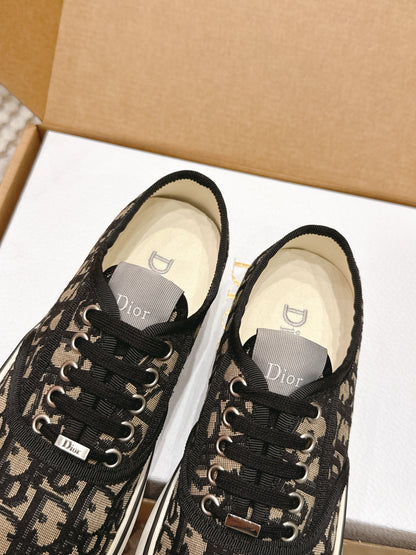 CD 26 Platform Sneaker Monogram Black Beige Canvas 632436