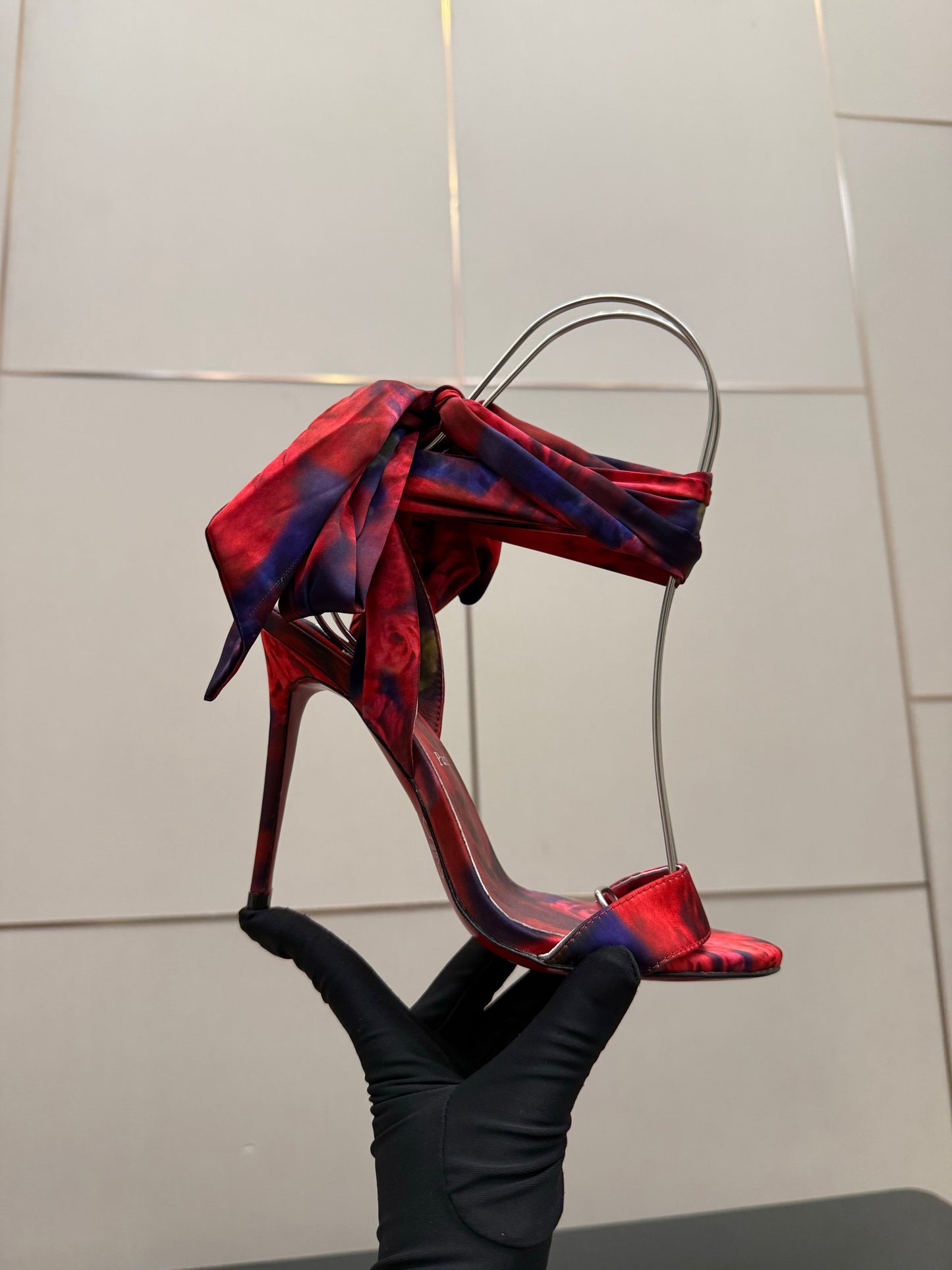 Christian Louboutin 2026 Heeled Sandals 100mm Printed Crepe Satin 791569