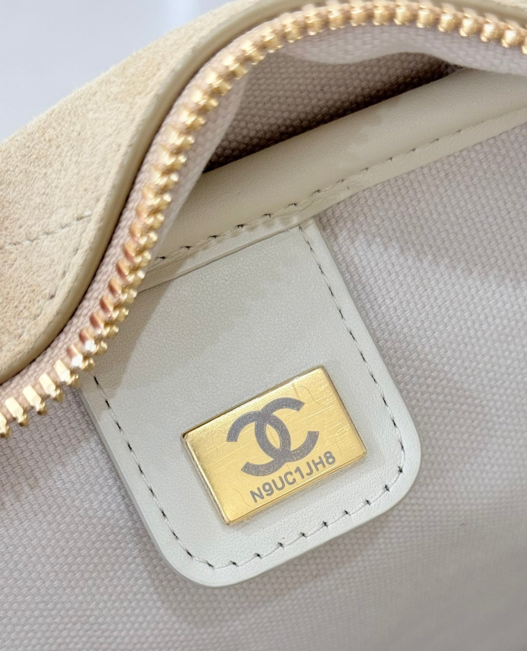 CC Maxi Bowling Bag 35.5cm Light Beige Suede