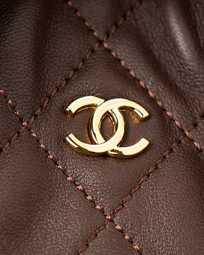 Chanel 26 Drawstring Bag Coffee Lambskin