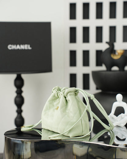 Chanel 26 Drawstring Bag  Light Green Lambskin