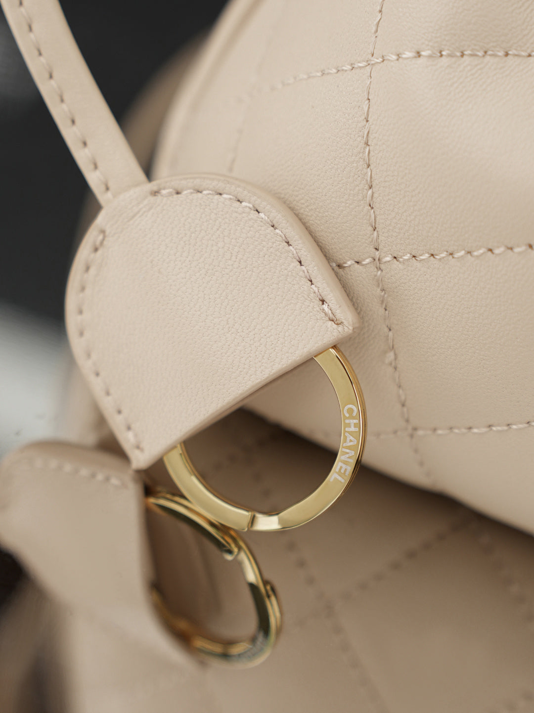 Chanel 26 Drawstring Bag Light Apricot Lambskin