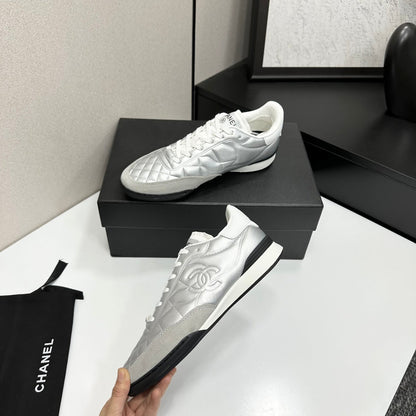 CC 26s Casual Sneakers Sliver Metallic Suede Cowhide 626460