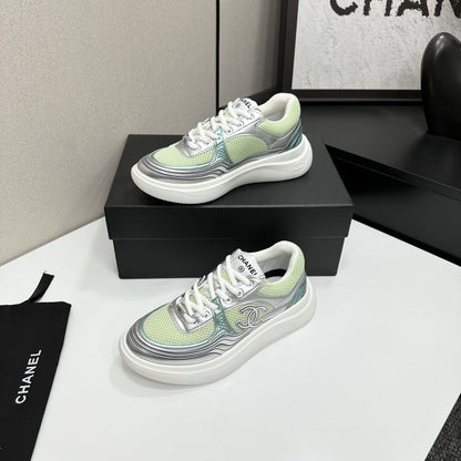 CC 26s Casual Sneakers Mint Green Sliver Fabric Cowhide 626385