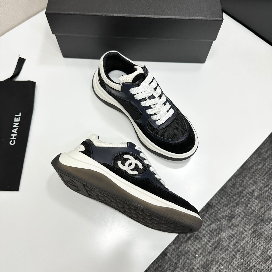 CC 26s Casual Sneakers Black Navy Blue Fabric Suede 626472