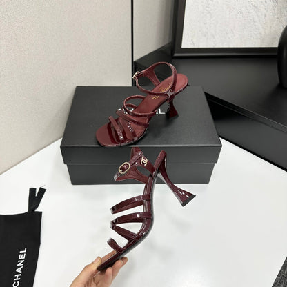 CC 26s High Heel Sandals 80 Burgundy Patent Leather 626284