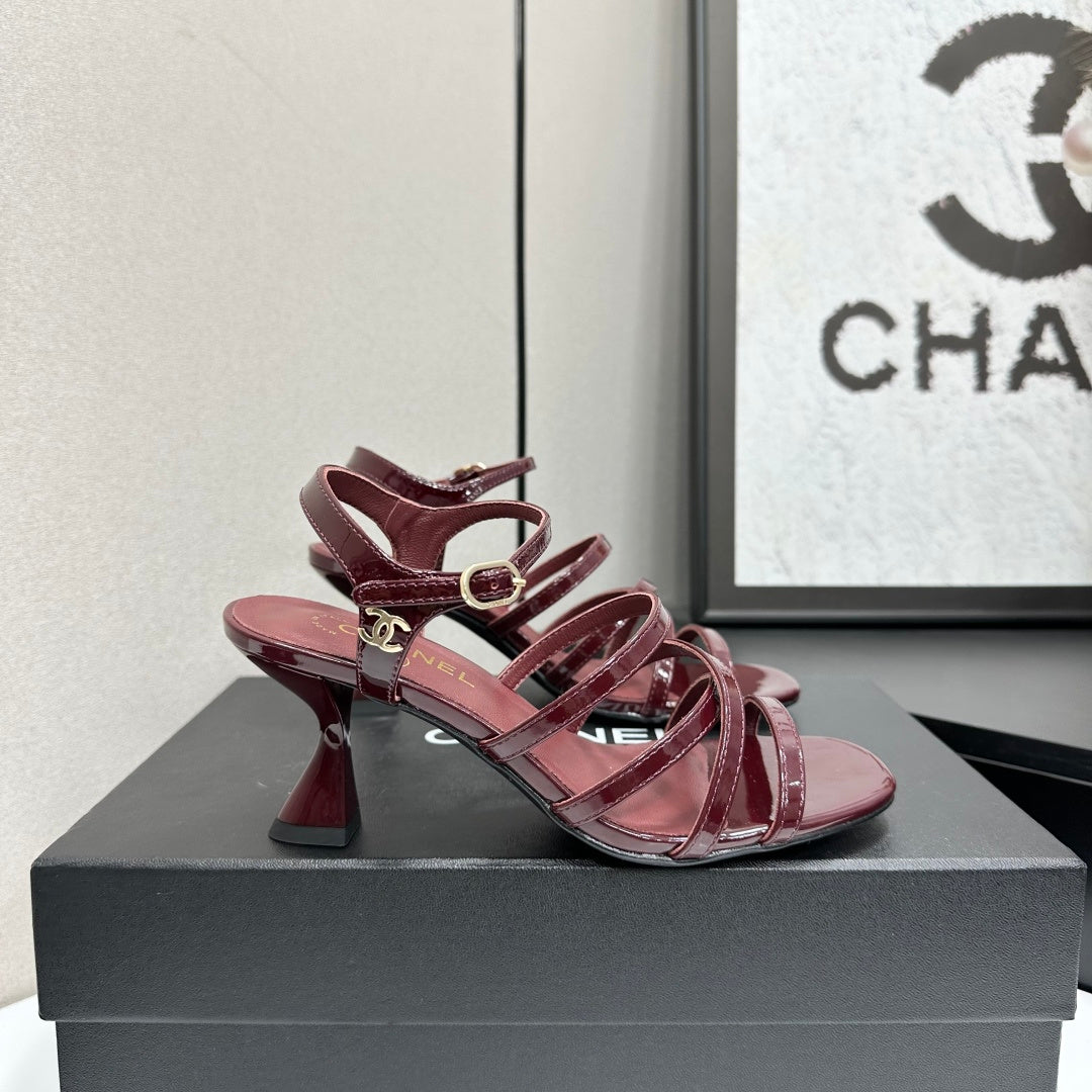 CC 26s High Heel Sandals 65 Burgundy Patent Leather 626288