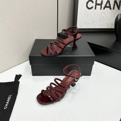 CC 26s High Heel Sandals 65 Burgundy Patent Leather 626288