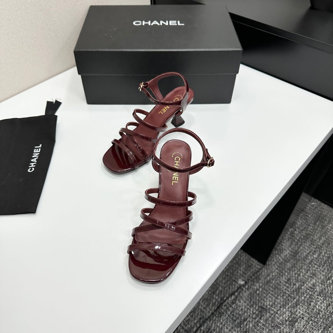 CC 26s High Heel Sandals 65 Burgundy Patent Leather 626288
