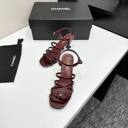 CC 26s High Heel Sandals 65 Burgundy Patent Leather 626288