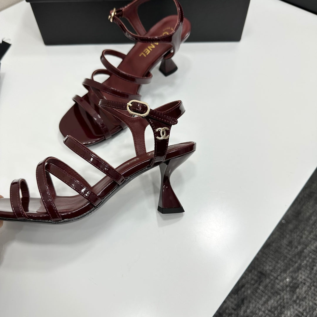 CC 26s High Heel Sandals 65 Burgundy Patent Leather 626288