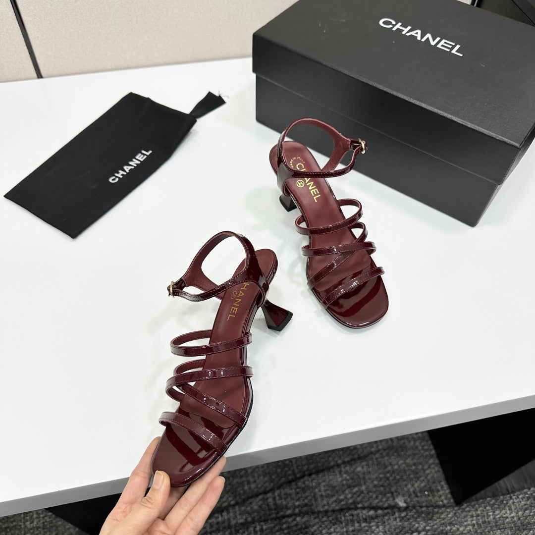 CC 26s High Heel Sandals 65 Burgundy Patent Leather 626288