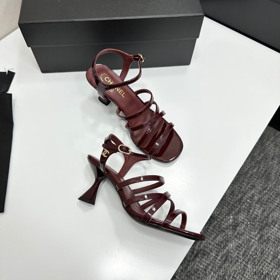 CC 26s High Heel Sandals 65 Burgundy Patent Leather 626288