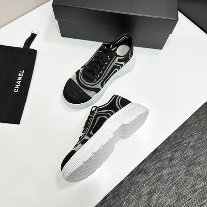 CC 26s Casual Sneakers Rhinestones Black White Mesh Sheepskin 626364