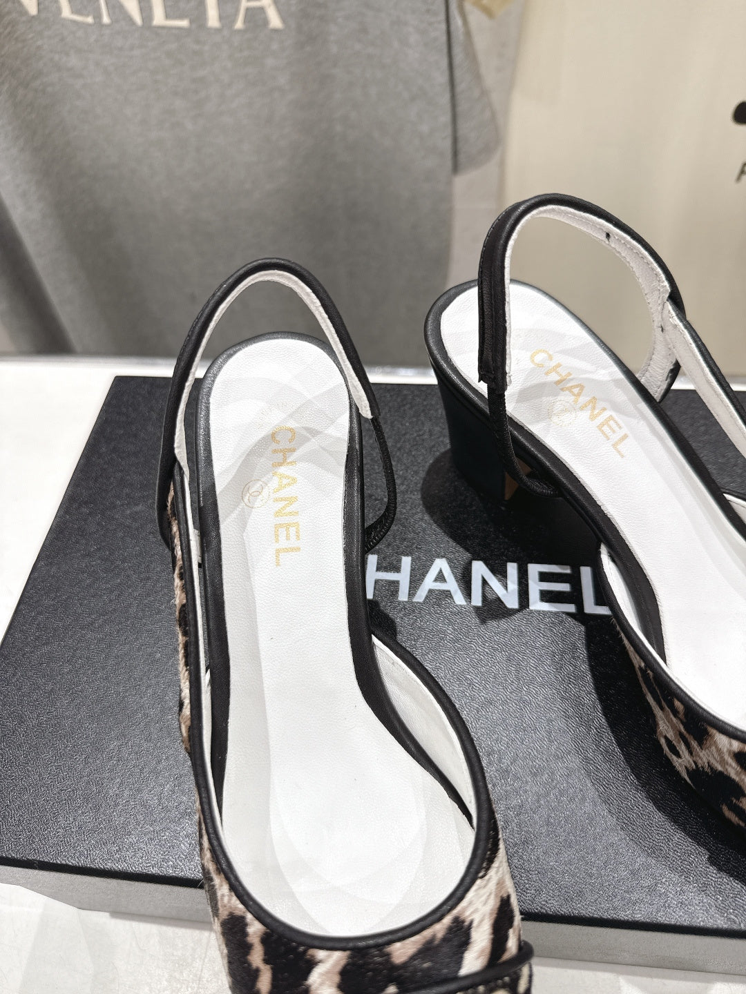 Chanel 2026 Round Toe High Heel Sandal Black Imported Horsehair Sheepskin 713041