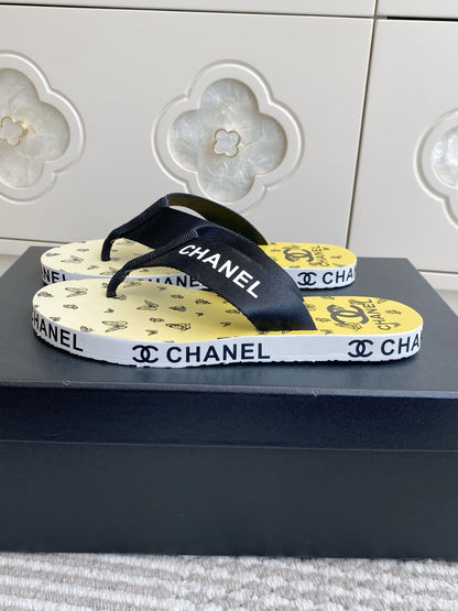 CC 26s Thong Sandals Yellow Pastel Rubber Leather 647680