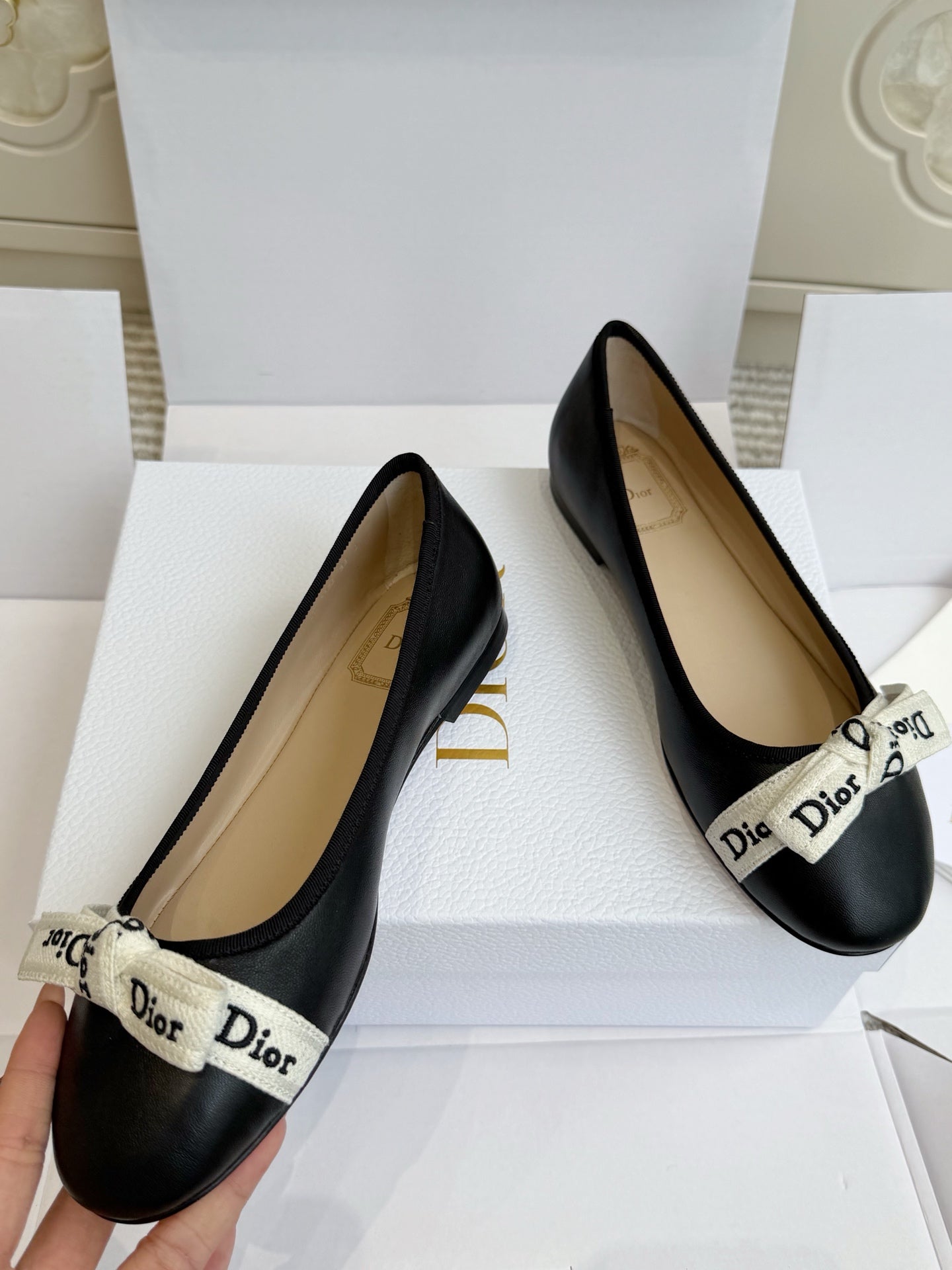 Dior 2026 J'Adior Ballet Flat Black Lambskin 717869