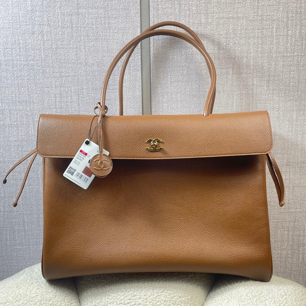 Chanel 2026 Shopping Bag 43cm Brown Grained Calfskin
