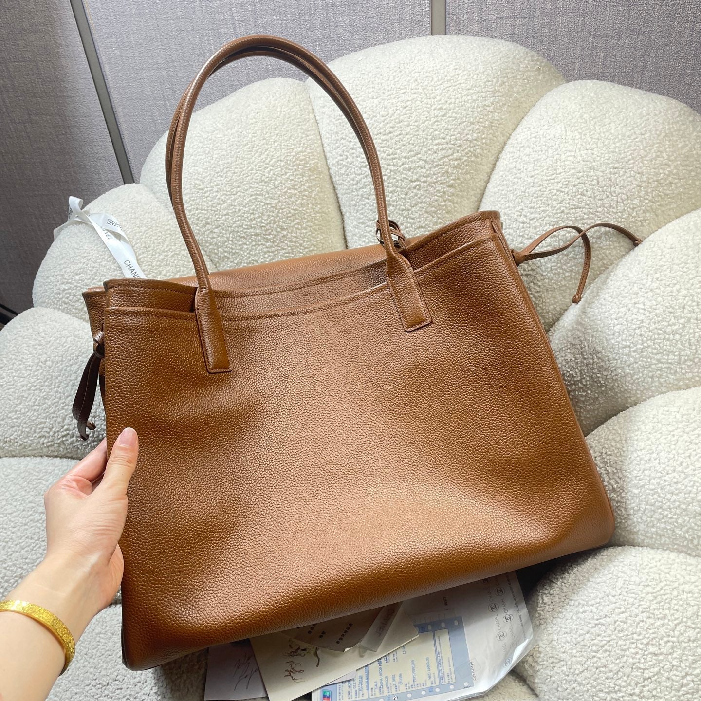 Chanel 2026 Shopping Bag 43cm Brown Grained Calfskin