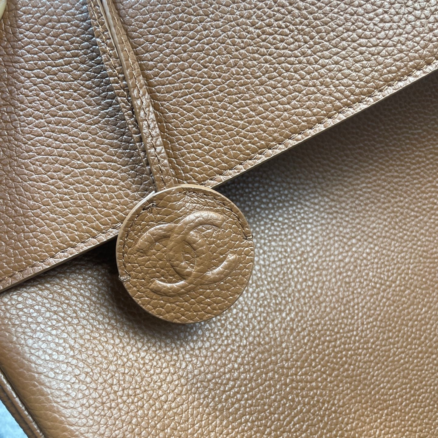 Chanel 2026 Shopping Bag 43cm Brown Grained Calfskin