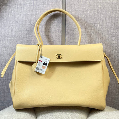 Chanel 2026 Shopping Bag 43cm Yellow Grained Calfskin 286312