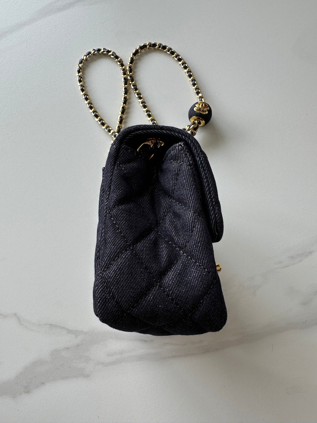 CC 26s AS1786 Mini Classic Handbag 18cm Dark Blue Denim