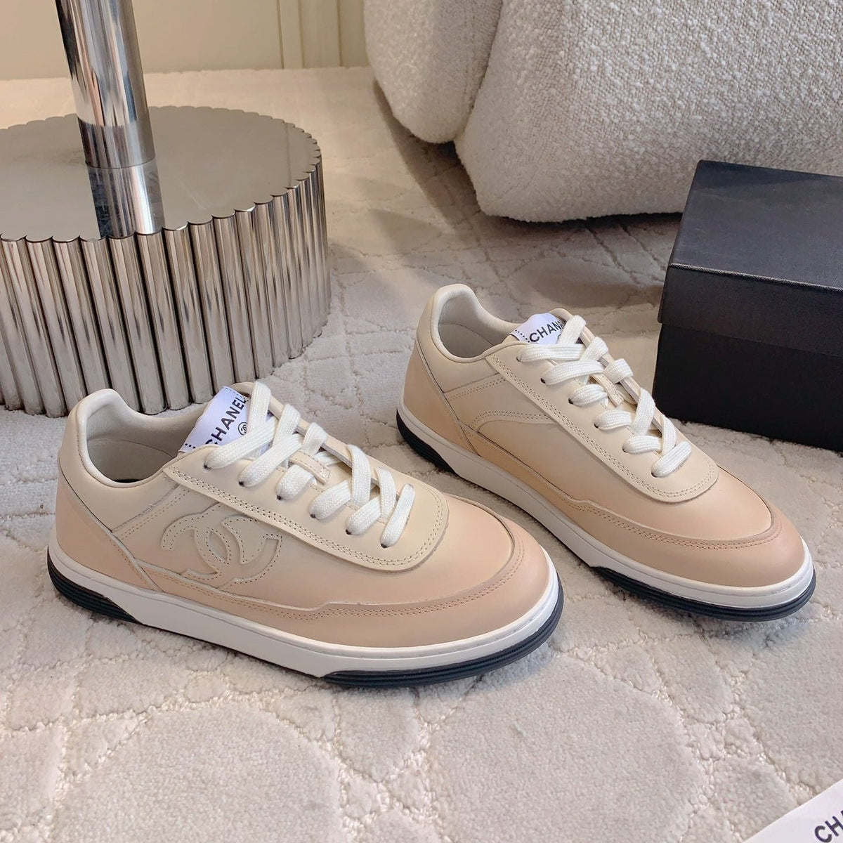 CC 2024 Logo Sneakers Beige Lambskin 906412