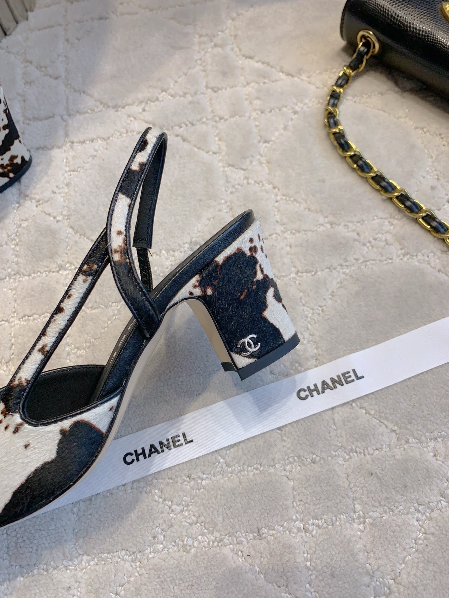 Chanel 2026 Slingback White Brown Black Calfskin 556950