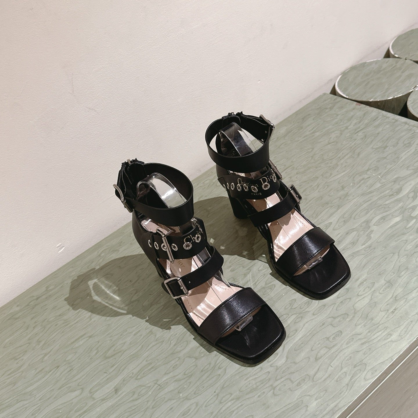 CD 26s High Heel Sandal 65 Black Sheepskin 661537