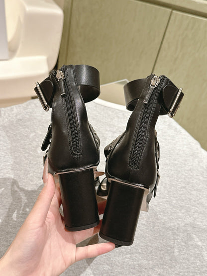 CD 26s High Heel Sandal 65 Black Sheepskin 661537
