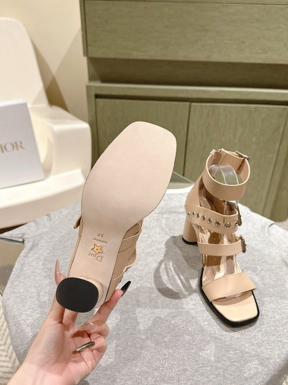 CD 26s High Heel Sandal 65 Beige Sheepskin 661538